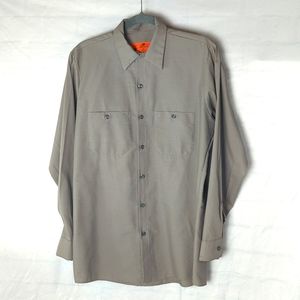 Red Kap Men's Work Shirt - Medium/Large - Grey